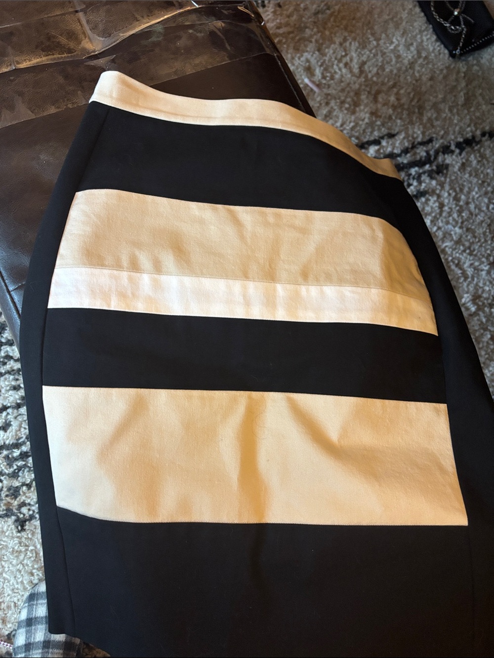 DKNY Black and White Striped Pencil Skirt size 4